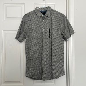 Short sleeve print green and white shirt banana republic